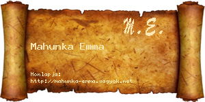 Mahunka Emma névjegykártya