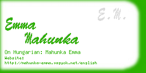 emma mahunka business card